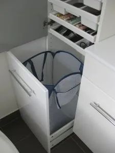 Ikea Storage Baskets, Ikea Laundry, Ikea Laundry Room, Wc Decoration, Hidden Laundry, Bathroom Storage Hacks, Laundry Basket Storage, Bathroom Storage Units, Closet Hacks