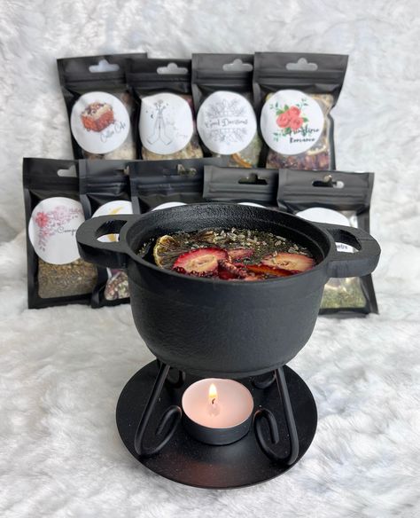 Mystery Mini Simmer Pot Recipe Sampler Set Of Ten – Dear Antoinette Witch Simmer Pot Diy, Mini Simmer Pots Witchcraft, Simmer Pot Kits Gift, Mini Simmer Pot, Witchy Kitchen Ideas, Witchy House Aesthetic, Simmer Pot Kits, Simmer Pot Gift, Mini Business Ideas