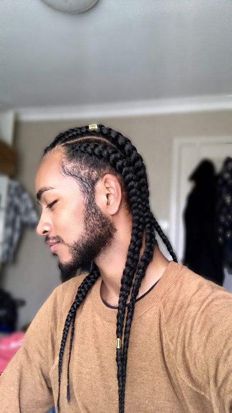 Braids For Men With Long Hair Mexican, Long Hair Braids Men, Feed In Braids Men, Man Braids Long Hair, Men With Long Braids, Long Braids For Men, Long Hair Cornrows, Men Long Braids, Black Braids Men