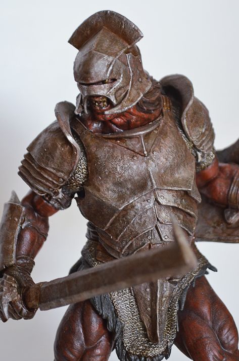 ArtStation - Uruk Hai Swordsman Figurine Uruk Hai Art, Uruk Hai Tattoo, Lotr Uruk Hai, Balrog Art, Azog The Defiler, Hai Tattoo, Uruk Hai, Female Orc, Lord Of The Rings Tattoo