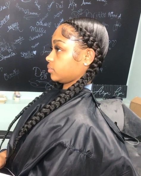 2 Cornrow Braids With Weave, 2 Feed In Braids With Weave, 2braids Hairstyles, 2 Cornrows, 2 Cornrow Braids, 2 Braids With Weave, Feeding Braids, Two Cornrow Braids, 2 Braids Hairstyles