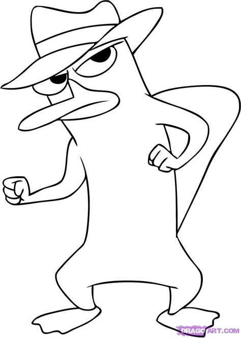 perry the platypus phineas and ferb coloring pages - Google Search Drawings To Trace, Phineas E Ferb, Perry The Platypus, Phineas Y Ferb, Kid Coloring Page, Easy Cartoon Drawings, Coloring Page Ideas, Disney Xd, Phineas And Ferb