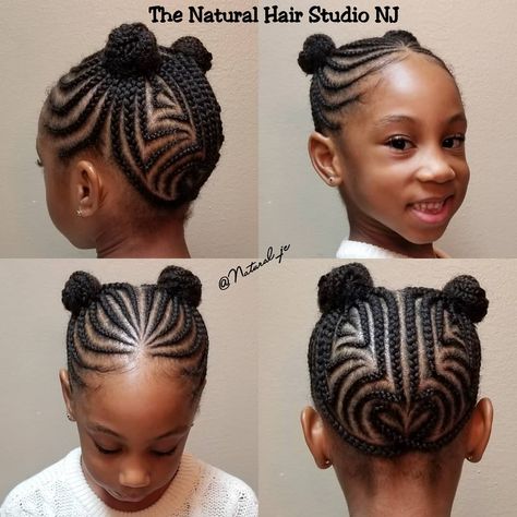 Cornrow Pigtails. No hair added. #Natural_jc#Natural_jc #TheNaturalHairStudioNJ Please call to book an appointment. #HairbyJennifer… Pigtail Cornrow Braids, Braided Pigtails Natural Hair, Cornrow Puff, Cornrows Into Pigtails, Braided Low Pigtails, Braided Pigtails Black Kids, Toddler Braid Styles, Pineapple Hairstyle, Black Baby Girl Hairstyles