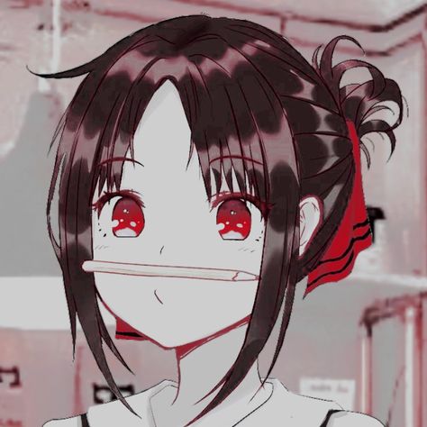 Kaguya Shinomiya, Red Eyes, Black Hair, Red, Hair, Anime, Black