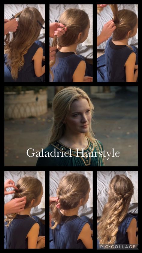 Lord Of The Rings Elf Hair, Galadriel Rings Of Power Hair, Lotr Makeup Looks, Lord Of The Rings Hairstyles Elves, Arwen Hair Tutorial, Elvish Hairstyles Lord Of The Rings, Loki Inspired Hairstyles, Elvish Hairstyles For Long Hair, Easy Elven Hairstyles