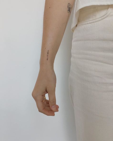 Shara Crosby on Instagram: “a gentle reminder to ground / saying yes to being alive ⠀⠀ I would love to do more words! Spots available next week for flash / words (new…” Yes Tattoo, Gentle Tattoo, Small Quote Tattoos, Saying Yes, More Words, Say Yes, Next Week, Small Tattoos, Triangle Tattoo