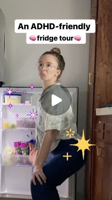 Kristen West ⦿ The Centered Life Co. on Instagram: "👇object permanence and the fridge👇  soooo you bought so many fresh fruits and vegetables with the best healthy intentions and then totally forgot they existed because they were stuffed in the drawers 🫠   I forget which creator I saw using this fridge organization hack to help ADHD brains remember what you have in there, but it’s been a GAME CHANGER!! Basically, if we can’t see the thing, it might as well be in another dimension.  But with all the fruits/veggies in the door or right at the front, we’re more likely to use them 👏 have you guys tried this?? I’ll try to share more handy tips for kitchen stuff when I can!  #fridgeorganization #adhd #adhdwomen #organized #neurodiversity #productivity #adhdproblems" Fridge Door Organization, Fridge Organization Hacks, Object Permanence, Fridge Door, Door Organizer, Fridge Organization, Another Dimension, Fresh Fruits, Fresh Fruits And Vegetables