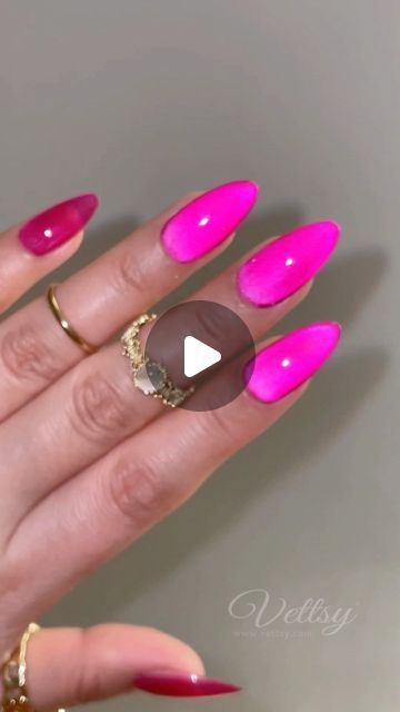 Vettsy on Instagram: "💕Hot Pink Cat Eye Nails💕 With or Without Chrome?🤔  🛒Products Used:  ✨Super Cat Eye Gel-Fine ✨Solid Gel-121 So Hot ✨Mermaid Nail Powder-01  👉 Shop the same nail supplies via my bio or visit vettsy.com  Follow @vettsystore & @vettsynails for more nail inspiration 🧚‍♀️  👭Tag friends who would like this👭  #vettsynails #nailsathome #diynail #hotpink #hotpinknails #cateyenails #magneticnails #chromenails #cateyechrome #nailinspo" Neon Pink Ombre Nails, Summer Cat Eye Nails, Hot Pink Cat Eye Nails, Cat Eye Nails Pink, Pink Cat Eye Nails, Mermaid Nail Powder, Hot Mermaid, Summer Nails Almond, Bday Nails