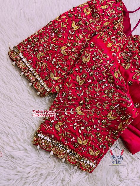 Blouse Designs Heavy Work, Bridal Blouse Designs Heavy Work, Pink Blouse Designs, Netted Blouse Designs, Latest Bridal Blouse Designs, Blouse Designs Catalogue, Traditional Blouse Designs, Hand Beaded Embroidery, Cutwork Blouse Designs