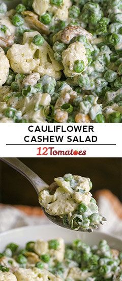 Creamy Cauliflower Cashew Salad | 12 Tomatoes Creamy Cauliflower Salad, Cauliflower Cashew Salad, Creamy Cauliflower Cashew Salad 12 Tomatoes, Creamy Cauliflower Cashew Salad, Overnight Salad Cauliflower, Cashew Cauliflower, Salad Cauliflower, Swiss Summer, Cashew Salad