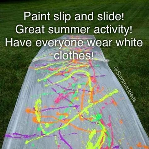 Paint Slip & Slide...these are the BEST Backyard Games for Kids & Adults! Outdoor Games Adults, Summer Bucket List For Teens, Summer Party Games, Bucket List For Teens, Summertime Crafts, Teen Friends, Super Party, Glow Stick, Fun Crafts To Do