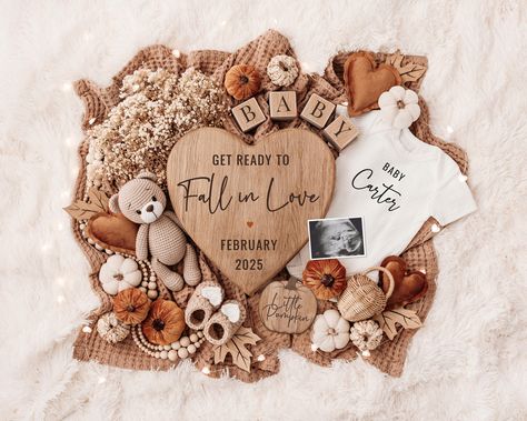 Fall Pregnancy Announcement Digital, Baby Announcement, Social Media Reveal by GingerAndFoxDesign on Etsy Baby Announcement Social Media, Fall Baby Announcement, Thanksgiving Pregnancy Announcement, Fall Pregnancy, Digital Baby Announcement, Fall Pregnancy Announcement, Pregnancy Announcements, Fall Maternity, Baby Things