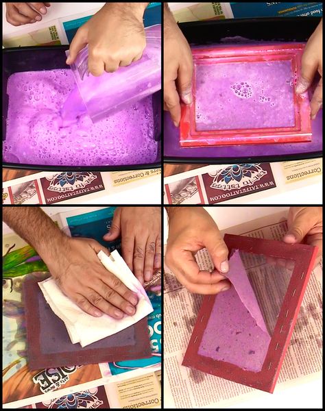 How to make paper. How To Make Paper - Step 4 - Always thought recycling paper was a wonderful thing Papermaking Diy, Diy Bird Bath, Make Paper, How To Make Diy, Paper Crafts Cards, How To Make Paper, Paper Projects, Book Making, Free Tutorial