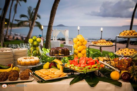 Luau Wedding Reception, Buffet Setting, Wedding Ocean, Wedding Vow Renewal, Luau Wedding, Buffet Set, Wedding Vows Renewal, Wedding Vow, Maui Wedding