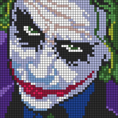 Pixel Quilting, Modele Pixel Art, Joker Batman, Graph Crochet, Easy Pixel Art, Pixel Art Templates, 8bit Art, Pixel Drawing, Pixel Crochet