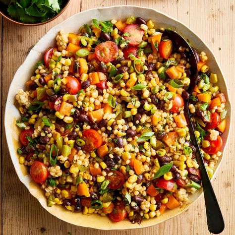 Cowboy Caviar Couscous Salad Grilled Chicken Side Dishes, Cowboy Salad, Couscous Salad Recipes, Can Black Beans, Pearl Couscous, Summer Potluck, Side Dishes For Chicken, Salad Easy, Cowboy Caviar