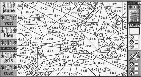 Coloriage magique - Tables de multiplication Grandparents Day Crafts, Multiplication Table, Coloring Pages To Print, Home Pictures, Free Hd Wallpapers, Free Printable Coloring Pages, Word Problems, Addition And Subtraction, Math Worksheets