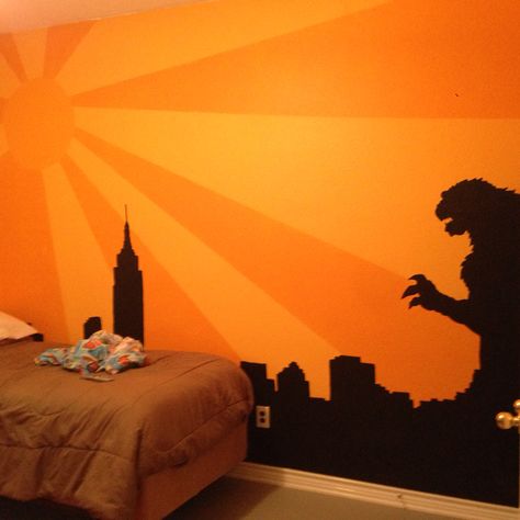 Godzilla Bedroom Ideas, Godzilla Bedroom, Godzilla Room, House Organisation, Boy Bedroom, Boys Bedroom, Boys Bedrooms, Boy's Bedroom, Boys Room