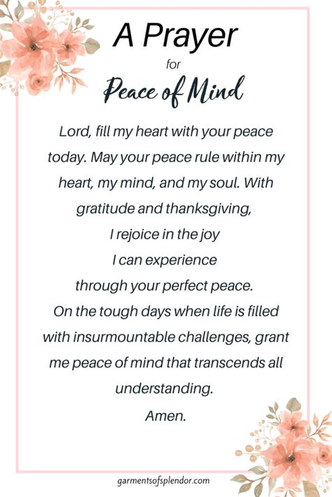 Pray For Peace Of Mind, Prayers For Beauty, Prayer For Motivation, Prayers For Wisdom, Prayers For Loved Ones, Prayer For Peace Of Mind, Best Prayers, Prayers For Peace, Prayer Quotes Positive