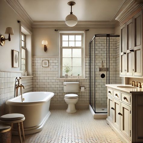 Bathroom With Tall Ceilings, Colonial Bathroom, Baby Bouquet, Traditional Baths, Tall Ceilings, Coastal Grandmother, Home Colors, Upstairs Bathrooms, Main Bathroom