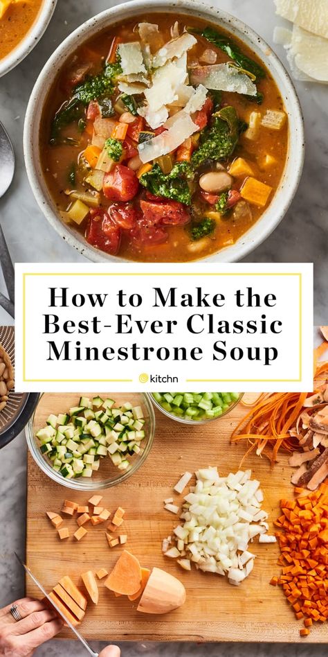 Minestrone Soup With Kale, Ministone Soup Recipes, Minestrone Soup With Potatoes, Mediterranean Minestrone Soup, Classic Minestrone Soup, Traditional Minestrone Soup, Homemade Minestrone Soup, Soups Minestrone, Minestrone Soup Recipe Italian