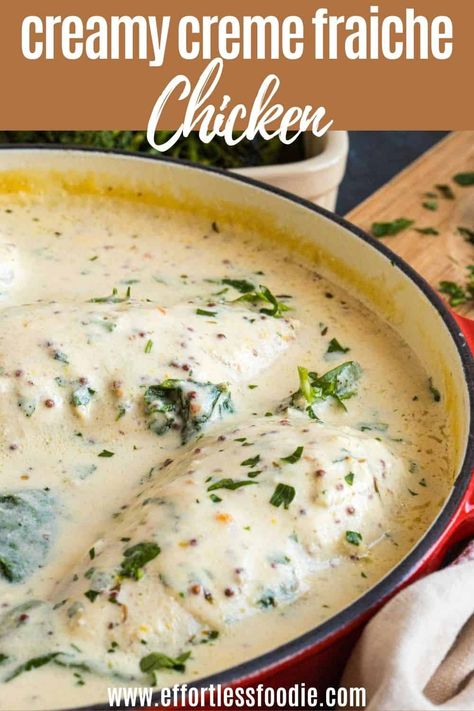 Cream Fraiche Recipe, Creme Fraiche Sauce, Creme Fraiche Recipes, Chicken Mashed Potatoes, Seasonal Vegetables, Cheesy Mashed Potatoes, Sauce For Chicken, Fresh Chicken, Mashed Potato