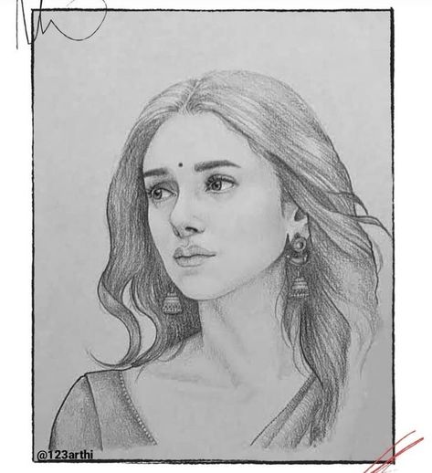 Heeramandi Sketch, Heeramandi Drawing, Indian Celebrity Drawings, Bollywood Sketch, Celebrity Sketches, Earth Day Drawing, Indian Drawing, Painting Portfolio, Face Art Drawing