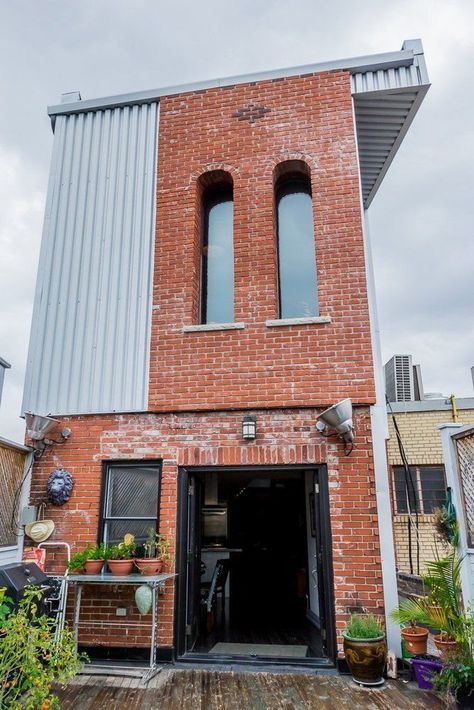 Charming Industrial Loft With Gothic Accents, Toronto Industrial Loft House, Industrial Exterior Design, Loft Exterior, Gothic Industrial, Cafe Industrial, Industrial Exterior, Warehouse Home, Industrial Restaurant, Loft Industrial