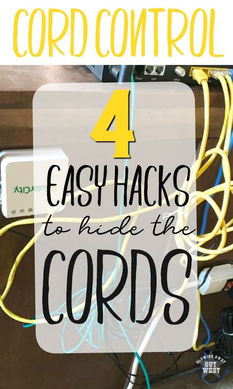 Cord Control 4 Easy Ways to Hide the Mess - Crafting Is My Therapy Ways To Hide Cords, Storage Unit Organization Ideas, Storage Unit Bedroom, Storage Unit Ideas, Hide Computer Cords, Hide Cords On Wall, Cable Management Diy, Bedroom Storage Unit, Hide Electrical Cords