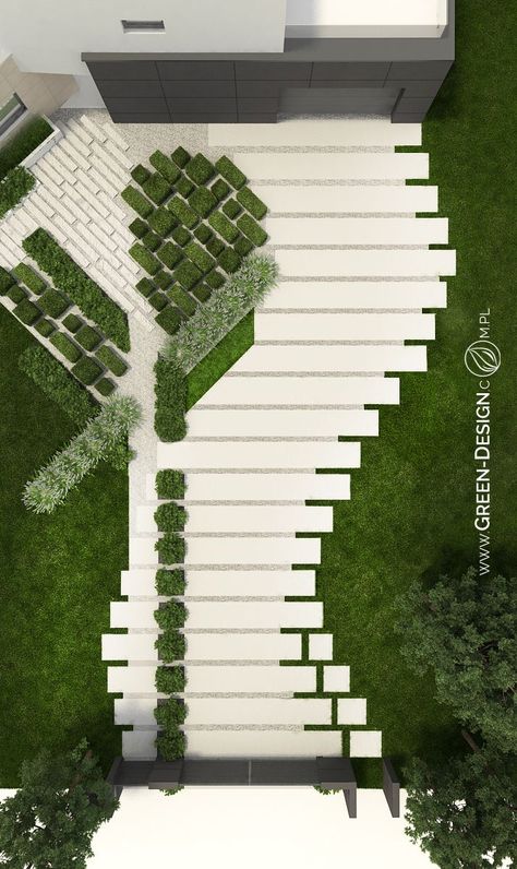 Exterior Steps, Landscape Plaza, Contemporary Landscape Design, Flooring Pattern, Landscape Architecture Plan, Paving Pattern, Paving Design, Garden Plan, Areas Verdes