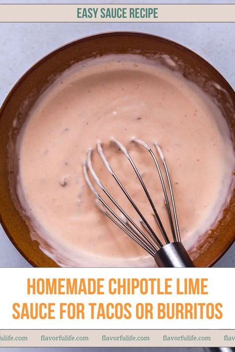 Learn how to easily make a Chipotle mayo recipe! This homemade sauce for tacos is absolutely delicious. It goes great with just about any Mexican inspired meal! My chipotle lime mayo is creamy and just ever so spicy from the chipotles. You'll be slathering this on all of your dishes. Chipotle Lime Sauce, Chipotle Mayo Sauce, Sauce For Tacos, Chipotle Mayo Recipe, Easy Salad Dressing Recipes, Mayo Recipe, Mayo Sauce, Chipotle Mayo, Easy Salad Dressing