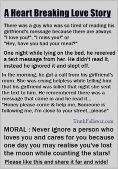 Never ignore a person who loves you and cares for you, Heart Touching Story Heart Touching Stories True Love, Never Ignore A Person Who Loves You, Staar Test Motivation, Plane Tips, No Good Deed Goes Unpunished, Heart Touching Love Story, Testing Motivation, Heart Touching Story, Text Story