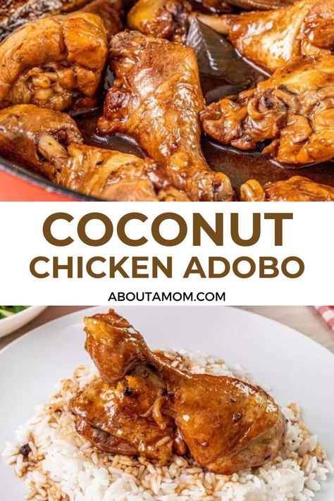 An international dish that makes your taste buds tingle, Coconut Chicken Adobo. Frugal Dinner Recipes, Dinner Recipes Cheap, Chicken Crisps, Vegan Ravioli, Cheap Family Dinners, Ahi Tuna Steak, Budget Dinner Recipes, Coconut Milk Chicken, Budget Dinner