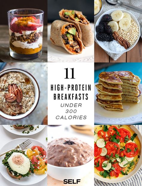 11 High-Protein Breakfasts Under 300 Calories | SELF Breakfast Under 200 Calories, High Protein Breakfasts, 300 Calorie Breakfast, Protein Breakfasts, 300 Calorie Meals, Low Calorie Breakfast, Under 300 Calories, Breakfast Low Carb, Clean Eating Breakfast