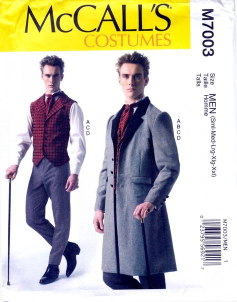 Steampunk Suit, Steampunk Costume Male, Victorian Steampunk Costume, Victorian Waistcoat, Victorian Cosplay, Cravat Tie, Mode Steampunk, Vest Sewing Pattern, Costume Sewing Patterns