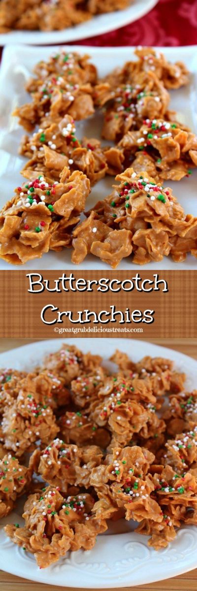 Butterscotch Crunchies - Great Grub, Delicious Treats Christmas Snack, Dessert Parfait, Christmas Candy Recipes, Holiday Snacks, Dessert Dips, Homemade Candies, Christmas Snacks, Christmas Cooking, Holiday Cooking