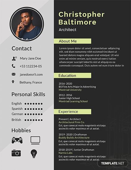 undefined Architects Resume, Resume Design Template Free, Architecture Resume, Architect Resume, Resume Design Free, Cv Design Template, Modern Resume Design, Logos Retro, Infographic Resume