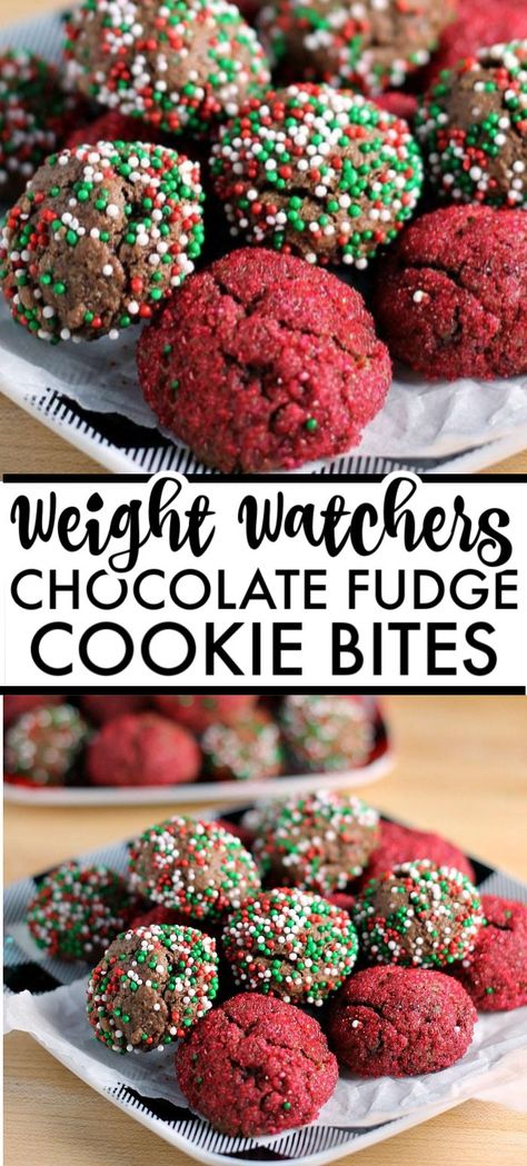 Ww Christmas Cookies, Weight Watchers Christmas Cookies, Ww Cookies Recipes, Weight Watchers Cookies Recipes, Weight Watchers Cookies, Ww Cookies, Ww Baking, Colonial Cooking, Fudge Cookie Recipe