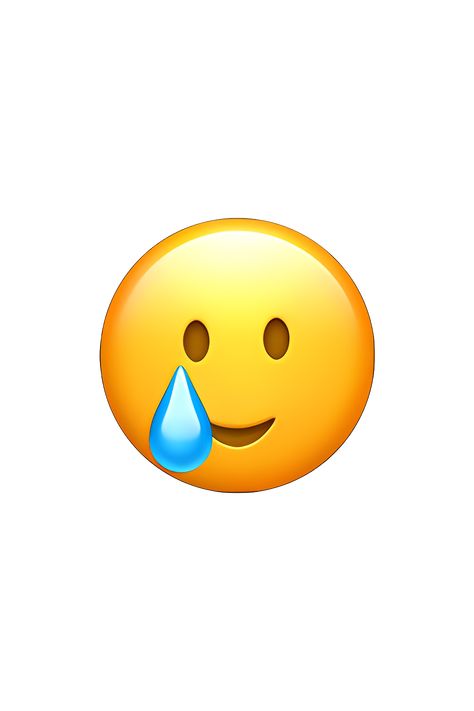 The 🥲 Smiling Face With Tear emoji depicts a yellow face with closed eyes, a slight smile, and a single tear drop falling from the outer corner of one eye. The tear is often depicted as a blue droplet. The face also has rosy cheeks, indicating a sense of warmth or emotion. Overall, the emoji conveys a bittersweet feeling of happiness mixed with sadness or empathy. Mixed Emoji, Emot Iphone, Emoji Names, Emoji Happy, Emoji Tattoo, Phone Emoji, Emojis Iphone, Apple Emojis, Purple Butterfly Wallpaper