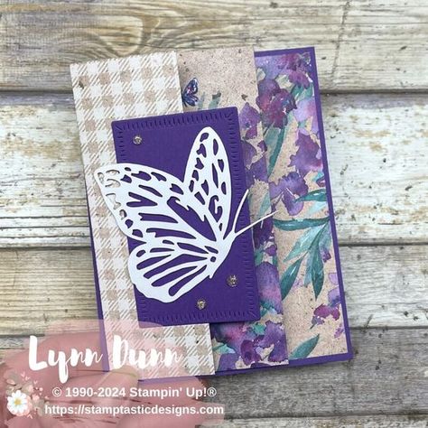 3 Ways to Make a Fun Fold with Patterned Paper - Lynn Dunn - Stamptastic Designs Stamptastic Designs, Card Making Ideas Easy, Birthday Cards For Mother, Fancy Fold Card Tutorials, Card Making Templates, Birthday Cards For Women, Paper Butterfly, Fancy Fold Cards, Fancy Folds