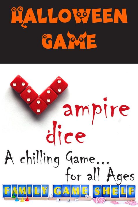 Vampire Party Games, Halloween Card Games, Halloween Dice Game, Dracula Party, Halloween Games For Party, Dice Game Rules, Vampire Halloween Party, Halloween Drinking Games, Adult Halloween Party Games