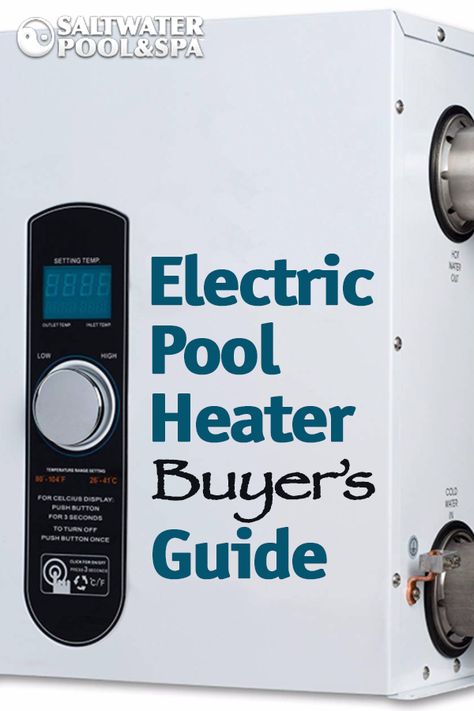 An electric pool heater will heat a small inground or above ground pool and hot tub. Ideal if you don't have easy access to natural gas or propane. #saltwaterpools #electricpoolheater Pool Heaters Above Ground, Homemade Pool Heater, Above Ground Pool Heater, Deck Heater, Bungalow Garden, Solar Heating System, Swimming Pool Heaters, Pool Heat Pump, Solar Pool Heater