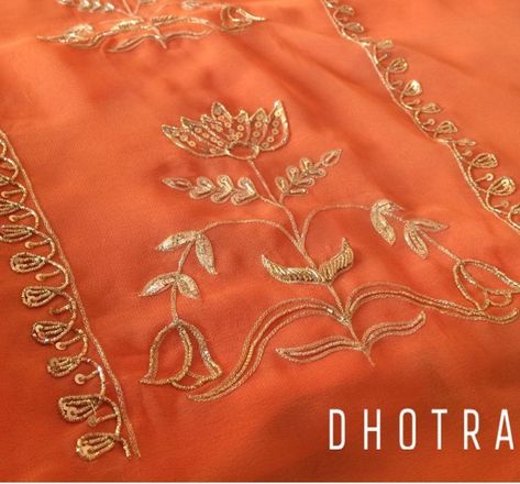 Embroidery Designs By Hand, Gold Work Embroidery, V Neck Design, Simple Hand Embroidery Patterns, Basic Embroidery, Hand Fashion, Hand Embroidery Dress, Hand Embroidery Patterns Flowers, Basic Embroidery Stitches