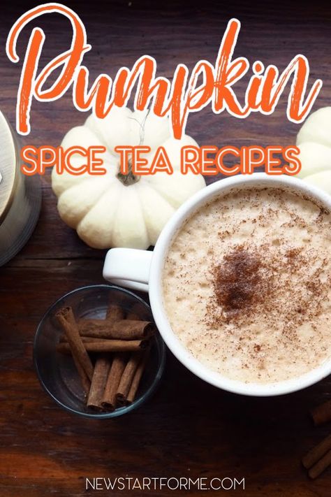 Pumpkin Spice Tea Recipes - NewStart for Me Pumpkin Spice Milk Tea, Pumpkin Spice Tea Recipe, Spiced Tea Recipe, Pumpkin Chai Tea, Pumpkin Spice Tea, Pumpkin Spice Cream, Chai Tea Recipe, Espresso Recipes, Dairy Free Pumpkin