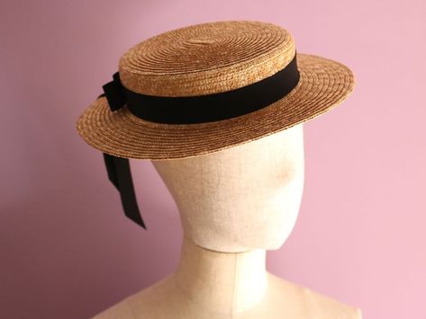 Boater Hat Women, Jenny Cipoletti, Straw Boater Hat, Custom Made Hats, Mini Hats, Straw Boater, Boater Hat, Anne With An E, Fascinator Hats