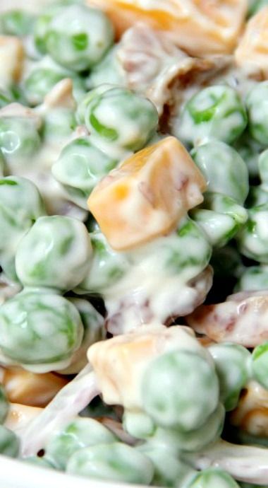 Easy Pea Salad, Peas Salad, Pea Salad Recipes, Creamy Peas, Salad Salad, Salad Easy, Pea Salad, Cold Salad, Salad Ideas