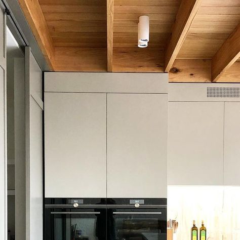 Pipkorn Kilpatrick on Instagram: "Another angle of our recently complete #pknorthcoteproject #pipkornkilpatrick #interiordesign #custombuild #customjoinery #doubleoven #timberceiling #concealedpantry @pitrone_design" Pipkorn Kilpatrick, Timber Ceiling, Double Oven, Joinery, Custom Build, Pantry, Interior Design, On Instagram, Instagram