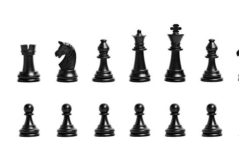 Chess figures isolated on a white background Chess Figures, Figure Reference, Chess Board, Chess, Decorative Bells, White Background, Drawings, White