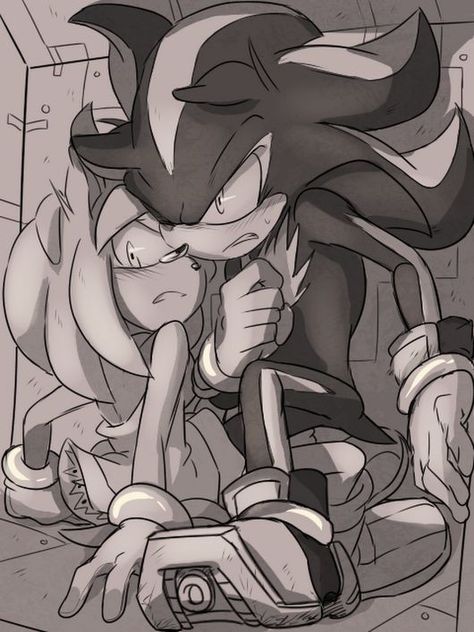 Shadamy - Deviantart By AimyNeko Shadamy Comics, Shadow And Maria, Metal Bat, Shadow And Amy, Amy The Hedgehog, Sonic Heroes, Sonic Characters, Sonic And Amy, Sonic Funny