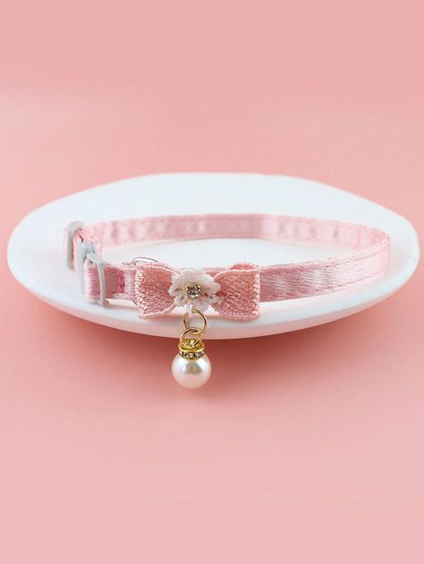 Pink Cat Collar Aesthetic, Cute Kitten Collars, Cute Pet Collars, Cute Cat Collars Aesthetic, Cute Cat Collars, Pink Cat Collar, Cute Cat Accessories, Fancy Cat Collar, Collar Ideas